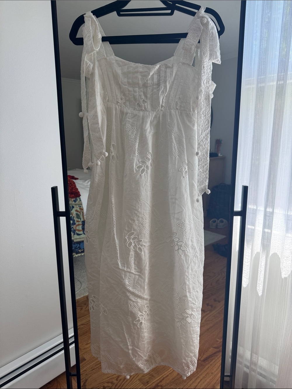 FARM RIO White Eyelet Tie-Shoulder Sundress